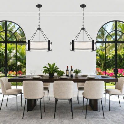 Winston Porter 5 - Light Drum Chandelier With Fabric Shape For Dining Room Bedroom Foyer