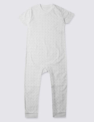 Marks and Spencer Grey Unisex Star Sleeping Suit (3-8 Years)