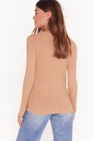 Thumbnail for your product : Nasty Gal Womens You're Worth Knit Button-Down Ribbed Cardigan - Beige - S