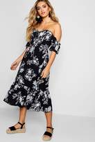 Thumbnail for your product : boohoo Lace Up Off The Shoulder Maxi Dress