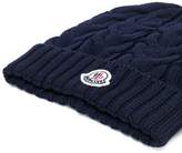 Thumbnail for your product : Moncler Enfant Ribbed Knit Logo Beanie