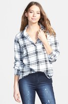 Thumbnail for your product : Mimichica Mimi Chica Plaid Cotton Flannel Shirt (Juniors)