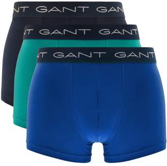 Gant Underwear Three Pack Stretch Trunks Green