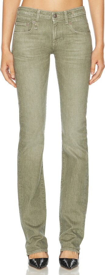 R 13 Tobi Slim Leg Jeans in Olive