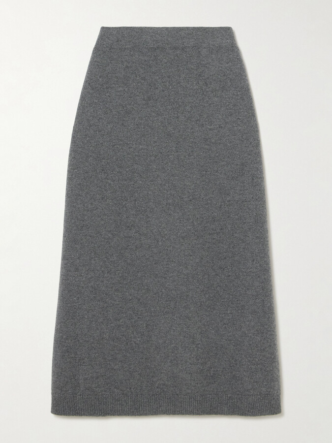 Brunello Cucinelli - Cashmere Midi Skirt - Gray