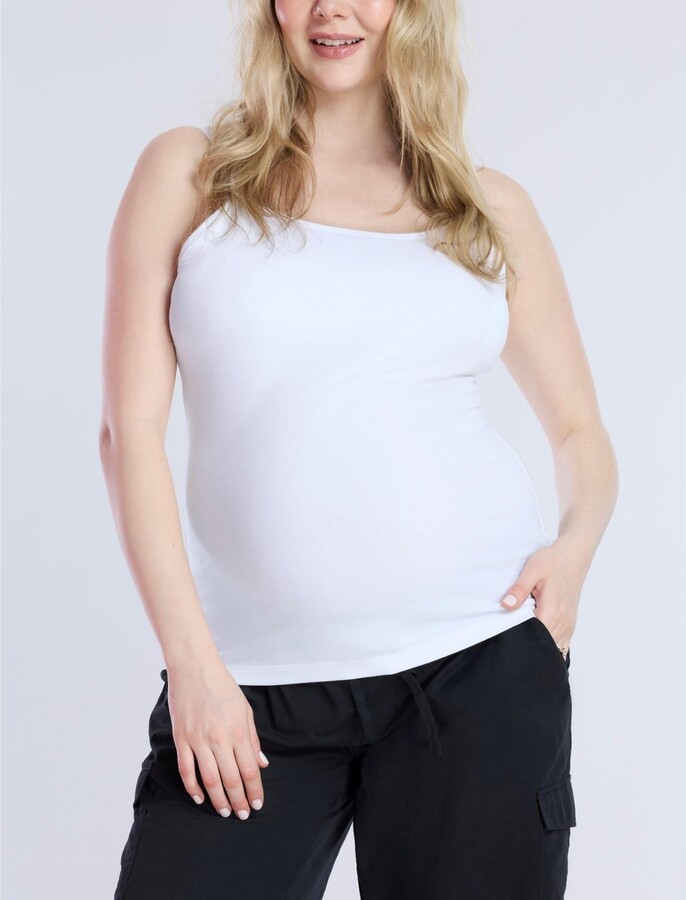 Motherhood Maternity Plus Size Clip Down Nursing Tank Top Cami - 2 Pack - Motherhood