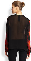 Thumbnail for your product : Roberto Cavalli Silk Chiffon Fire-Wave Blouse