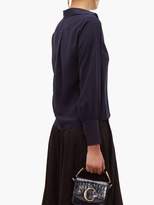 Thumbnail for your product : Chloé Point-collar Silk Crepe De Chine Blouse - Womens - Navy