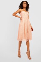 Thumbnail for your product : boohoo Boutique Embroidered Strappy Midi Skater Dress