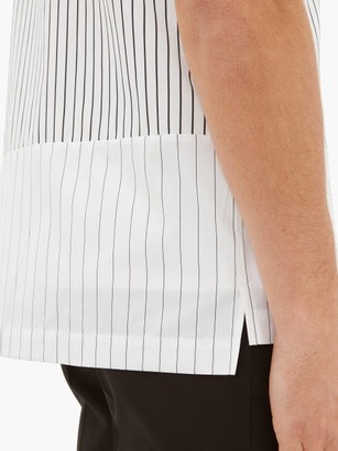 Paul Smith Striped Cotton-poplin Short-sleeved Shirt - White