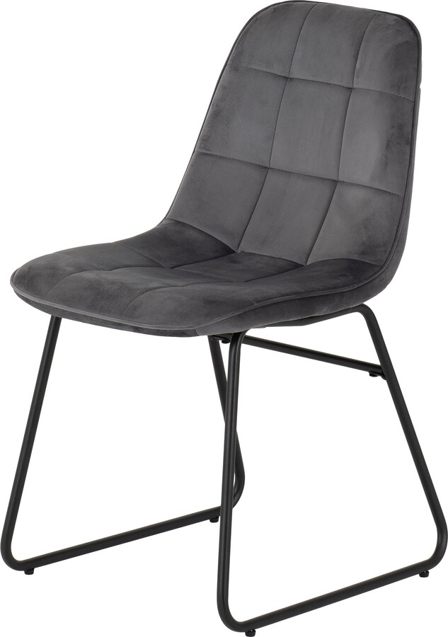 Dunelm Lukas Set of 2 Dining Chairs Grey Velvet Grey ShopStyle