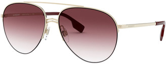 Burberry Steel Aviator Sunglasses