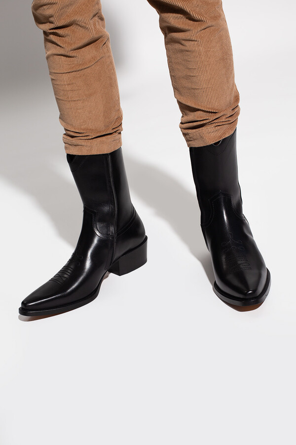 DSQUARED2 'Wanderer' Leather Ankle Boots Men's Black - ShopStyle