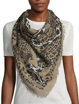 Thumbnail for your product : Alexander McQueen Square Leopard & Snake Silk-Blend Scarf