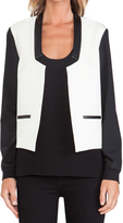 Thumbnail for your product : Tibi Tropical Wool Paneled Bomber