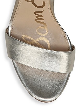 Sam Edelman Yaro Ankle-Strap Metallic Leather Sandals