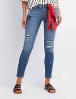 Thumbnail for your product : Charlotte Russe Patchwork Boyfriend Destroyed Jeans