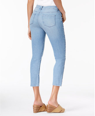 Style&Co. Style & Co Style & Co Petite Embroidered Capri Jeans, Created for Macy's
