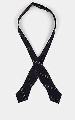 Alexander Olch Men's Textured Striped Silk Bow Tie - Navy