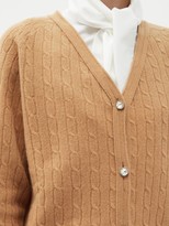 Thumbnail for your product : Erdem Myra Crystal-button Merino-wool Blend Cardigan - Beige