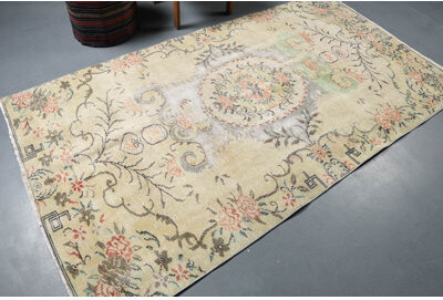 Red Barrel Studio 4.3x7.8 ft Area Rugs, Vintage Rugs, Turkish Rug, Modern Rug, Green Modern Rug