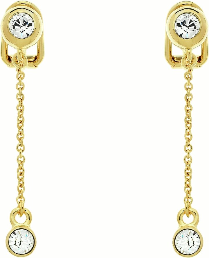 Emma Holland Jewellery Crystal Gold Chain Clip On Earrings