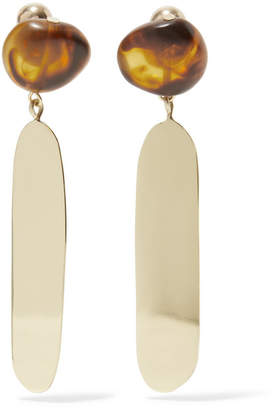 Dinosaur Designs Mineral Oval Gold-tone Resin Earrings - Tortoiseshell