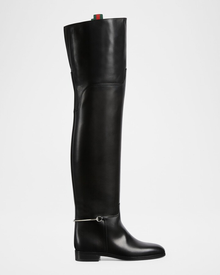 Gucci Demi Shimmer GG Over-The-Knee Boots - ShopStyle