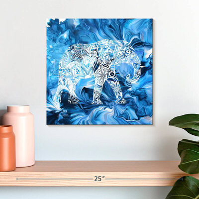 Ebern Designs Brampt Vibrant Abstract Elephant