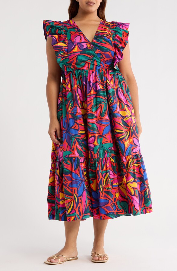 Sugar Lips Rainbow Tropics Fairness Cotton Maxi Dress