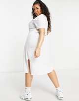 Thumbnail for your product : Brave Soul Plus Otto long t-shirt dress in white