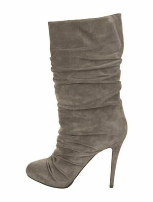 christian louboutin grey suede boots