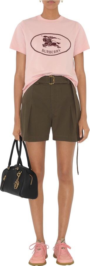 Burberry Gabardine Belted Shorts