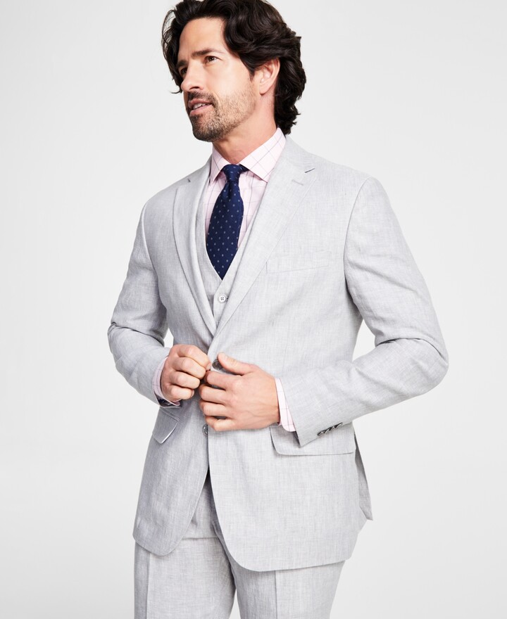 Tommy Hilfiger Men's Modern-Fit Flex Stretch Plaid Linen Suit Jacket -  ShopStyle