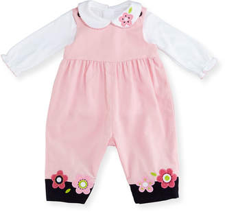 Florence Eiseman Corduroy Flower Overalls w/ Blouse, Size 3-24 Months