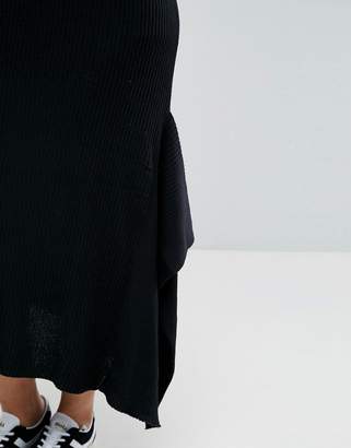 ASOS Curve Knitted Dress With V Neck And Hem Detail