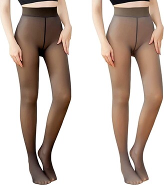 SISAY Fleece Lined Tights for Women Thermal Tights Fake Translucent Tights  Warm Winter High Waisted Thermal Pantyhose Thick Opaque Leggings -  ShopStyle Hosiery