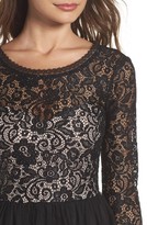Thumbnail for your product : Sequin Hearts Women's Tie Back Glitter Lace Fit & Flare Minidress