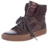 Thumbnail for your product : Brunello Cucinelli Leather High-Top Sneakers