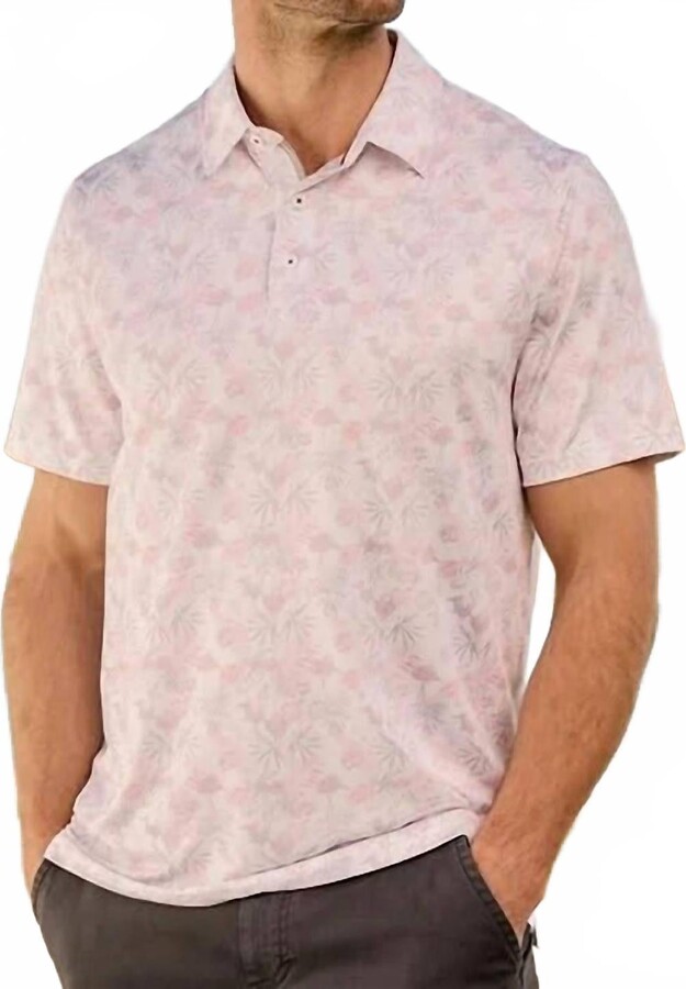 Flags & Anthem Pasadena Toucan Polo Shirt In White/coral
