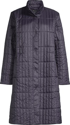 Eileen Fisher High Collar Quilted Coat