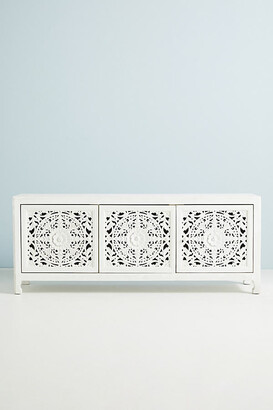 Anthropologie Handcarved Lombok Media Console White
