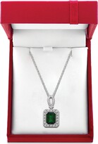 Thumbnail for your product : Effy Emerald (2-1/5 ct. t.w.) & Diamond (1/4 ct. t.w.) 18" Pendant Necklace in 14k White Gold (Also Available in 14k Yellow Gold)