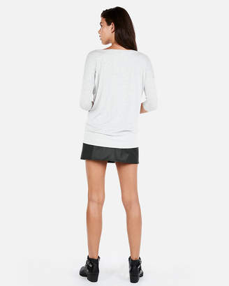Express One Eleven Heathered Banded Crew Neck London Tee