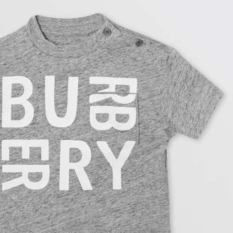 Burberry Logo Print Cotton Blend Jersey T-shirt