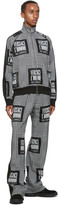 Thumbnail for your product : Versace Black and White Address Plate Track Pants