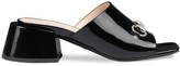 Thumbnail for your product : Gucci Patent leather mid-heel slides