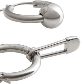 Burberry Kilt Pin and Charm Palladium-plated Hoop Earrings