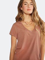 Thumbnail for your product : ÉTICA Aiden Organic Cotton V Neck Tee - Redwood Pigment
