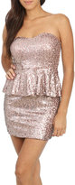 Thumbnail for your product : Arden B Sequin Peplum Tube Dress